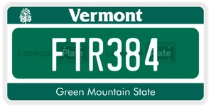 FTR384 license plate in Vermont