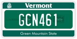 GCN461  license plate in VT