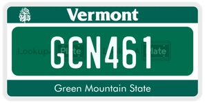 GCN461 license plate in Vermont
