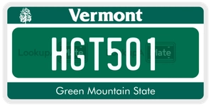 HGT501 license plate in Vermont