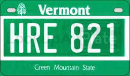 HRE821 license plate in Vermont