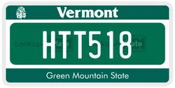 HTT518  license plate in VT