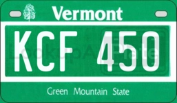 KCF450 license plate in Vermont