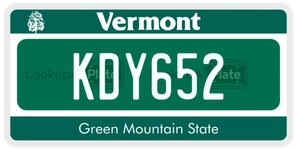 KDY652 license plate in Vermont
