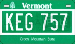 KEG757 license plate in Vermont