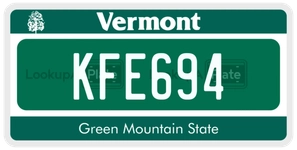 KFE694 license plate in Vermont
