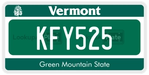 KFY525 license plate in Vermont
