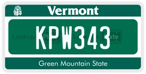 KPW343 license plate in Vermont