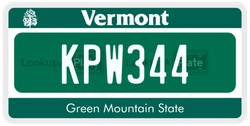 KPW344  license plate in VT