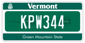 KPW344 license plate in Vermont