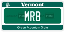 MRB  license plate in VT