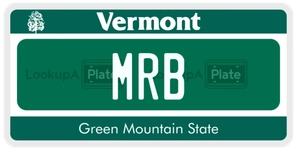 MRB license plate in Vermont