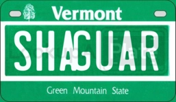 SHAGUAR license plate in Vermont