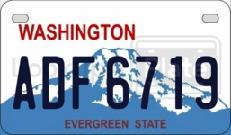 ADF6719 license plate in Washington