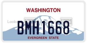 BMH1668 license plate in Washington