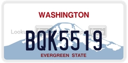 BQK5519  license plate in WA