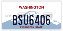 BSU6406  license plate in WA