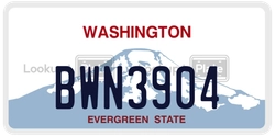 BWN3904  license plate in WA