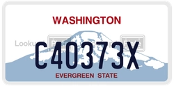 C40373X  license plate in WA