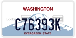 C76393K  license plate in WA
