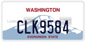 CLK9584 license plate in Washington