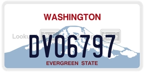 DV06797 license plate in Washington