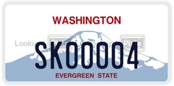 SK00004  license plate in WA