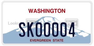 SK00004 license plate in Washington