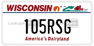 105RSG license plate in Wisconsin