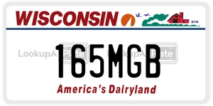 165MGB license plate in Wisconsin