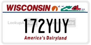 172YUY license plate in Wisconsin