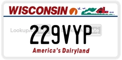 229VYP  license plate in WI