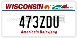 473ZDU  license plate in WI