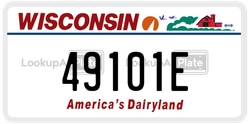 49101E  license plate in WI