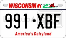 991XBF license plate in Wisconsin