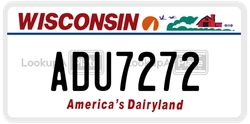 ADU7272  license plate in WI