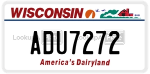 ADU7272 license plate in Wisconsin