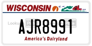 AJR8991 license plate in Wisconsin