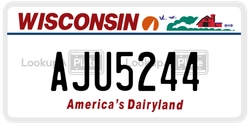 AJU5244  license plate in WI