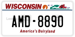 AMD-8890  license plate in WI