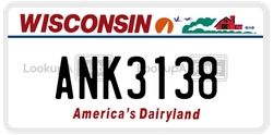 ANK3138  license plate in WI