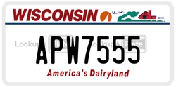 APW7555  license plate in WI