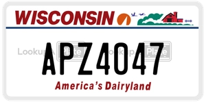 APZ4047 license plate in Wisconsin