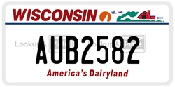 AUB2582  license plate in WI