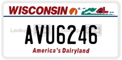 AVU6246  license plate in WI