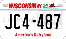 JC4487 license plate in Wisconsin