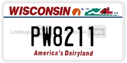 PW8211  license plate in WI