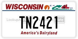 TN2421  license plate in WI