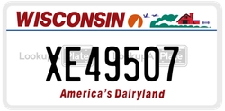 XE49507  license plate in WI