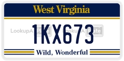 1KX673  license plate in WV